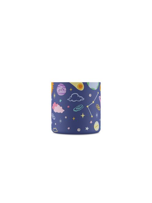 24BOTTLES Kids Urban 250ml rozsdamentes acél kulacs szívószálas kupakkal, Space Friends