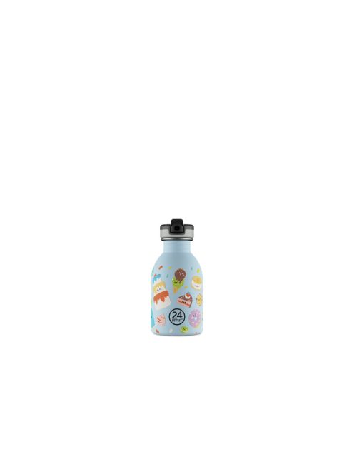 24BOTTLES Kids Urban 250ml rozsdamentes acél kulacs szívószálas kupakkal, Sweet Friends