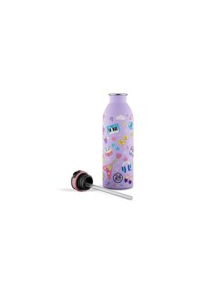   24BOTTLES Kids Urban 500ml rozsdamentes acél kulacs szívószálas kupakkal, Music Friends