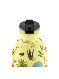   24BOTTLES Kids Clima 330ml rozsdamentes acél termosz szívószálas kupakkal, Jungle Friends