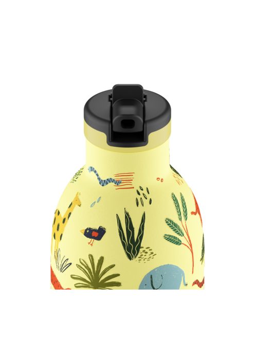 24BOTTLES Kids Clima 330ml rozsdamentes acél termosz szívószálas kupakkal, Jungle Friends
