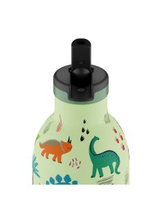   24BOTTLES Kids Clima 330ml rozsdamentes acél termosz szívószálas kupakkal, Jurassic Friends