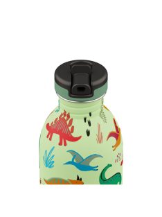   24BOTTLES Kids Urban 250ml rozsdamentes acél kulacs szívószálas kupakkal, Jurassic Friends