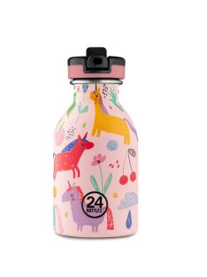   24BOTTLES Kids Urban 250ml rozsdamentes acél kulacs szívószálas kupakkal, Magic Friends