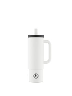   24BOTTLES Straw Cup 800ml rozsdamentes acél bögre szívószállal, Ice White