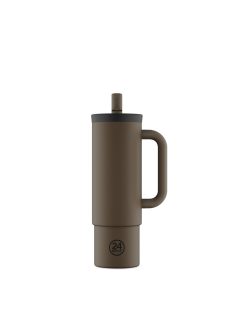   24BOTTLES Straw Cup 800ml rozsdamentes acél bögre szívószállal, Mocha