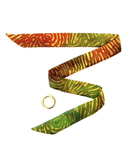SKINNY BATIK BARNÁSZÖLDES SELYEMSZALAG