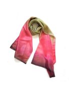 Silk and More COLORFULL CORAL-BRONZE SILK SCARF