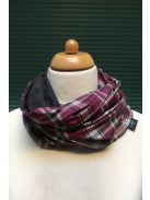 MEN'S INFINITY SCARF - BECP - BURGUNDY WITH ENGLISH CHECKED/DARK GREY - SD42009BECP