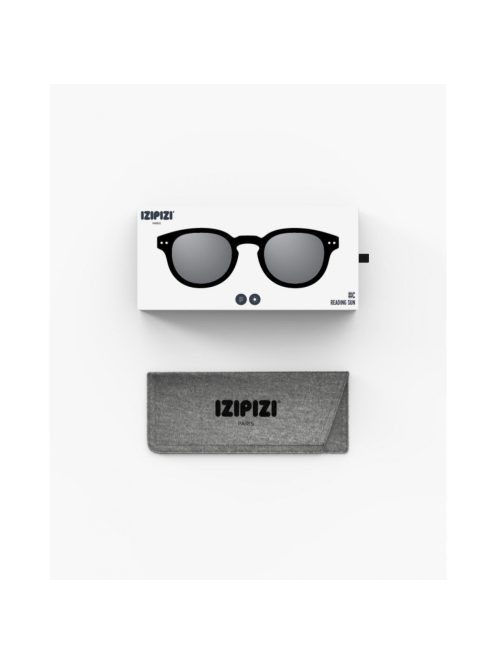 IZIPIZI RETRO C napszemüveg fekete, szürke lencse +2.50